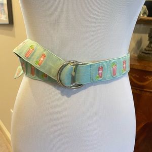 Vintage J. Crew Cotton Cocktail Double Ring Belt